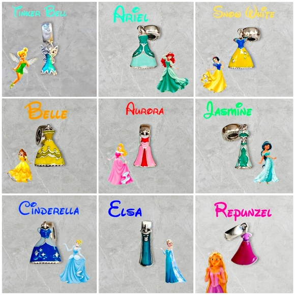 Brand New Princess Dresses 9 total. Names on Dangle piece. - Picture 1 of 3